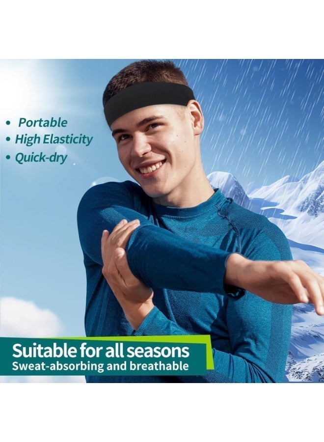 ChicAbode 8 قطعة من أحزمة رأس الرياضية للرجال، حمالة رأس لتمارين التمارين تُشفِّف الرطوبة، أقراص شعر مطاطية ناعمة غير انزلاقية، تناسب الجري والدراجات والكرة السلة واليوغا والتمارين اليومية - Image 4